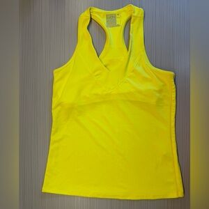 Lucky in Love Bright Yellow Women's Tank Top with Built-in bra, size S, EUC